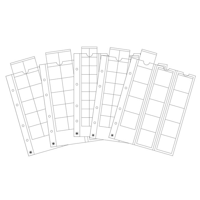 Optima coin sheets mixed with   pocket each 42, 27, 20 and 2x 34