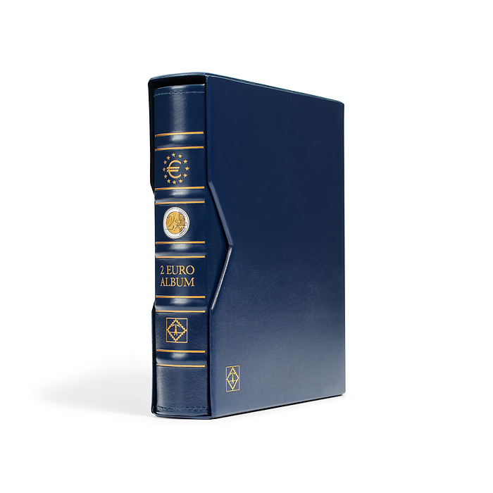 Vista coin album for 2-Euro coins (4 neutral sheets), incl.   slipcase, blue