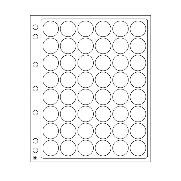 Encap Plastic sheets, clear pockets for 48 coins with a diameter between 24 and 25 mm