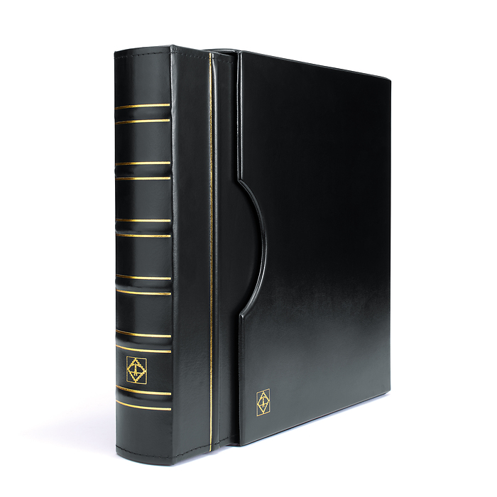 Grande ring binder, incl.10 sleeves for 200 coin holders, incl. slipcase, black