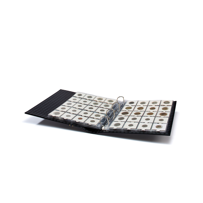 Grande ring binder, incl.10 sleeves for 200 coin holders, incl. slipcase, black