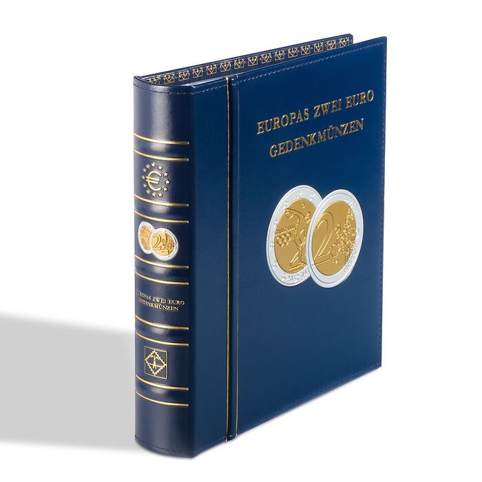 Coin Album Classic-OPTIMA 'European 2-Euro commermomative coins, incl. slipcase, blue