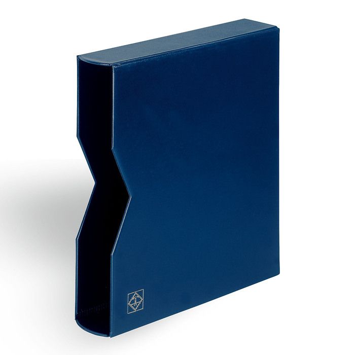 coin album OPTIMA,'World Money'with 5 different OPTIMA coin  sheets, incl.slipcase, blue