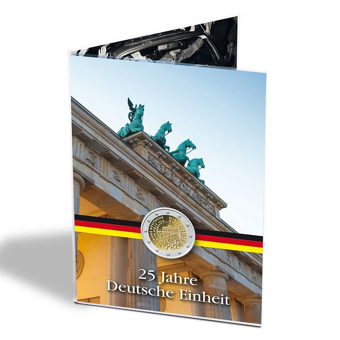 Coin card for 5 German 2-euro  commemorative coins celebrating '25 years of German unity'