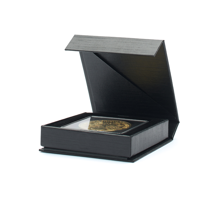 Airbox coin case with stand-up function for one Quadrum capsule, black