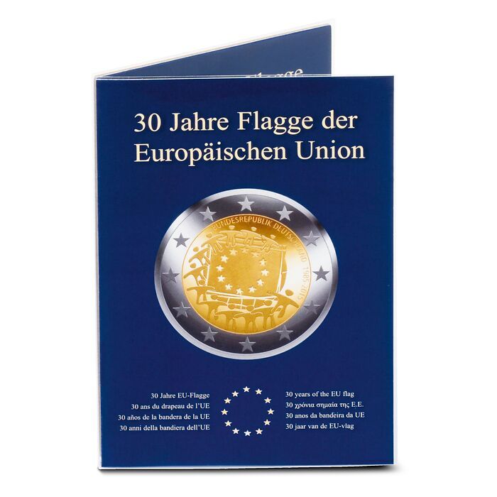 Coin card for 5 German 2 euro  commemorative coins '30 years of the EU flag'