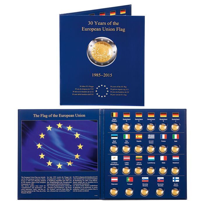 PRESSO coin album for 23 European 2€ commemorative coins '30 years of the EU flag'