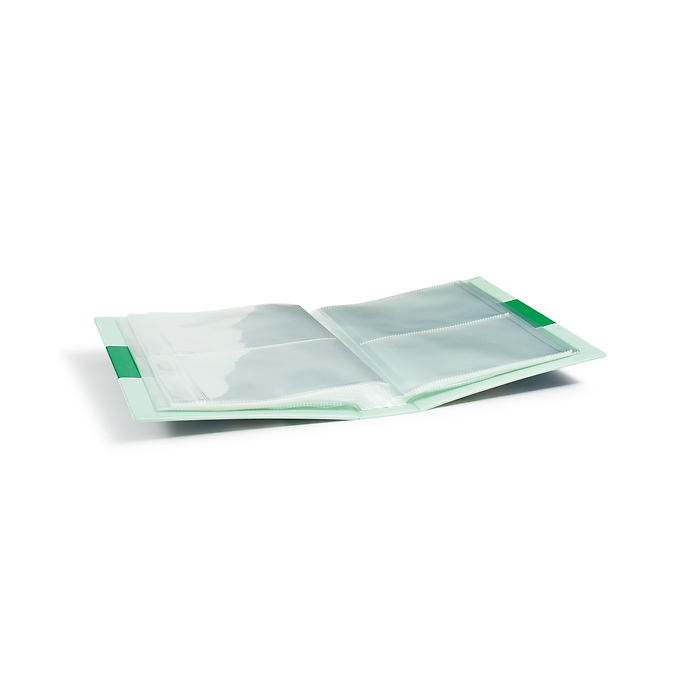 Postcards album for 200 postcards, incl. 50 hard-bound transparent sleeves