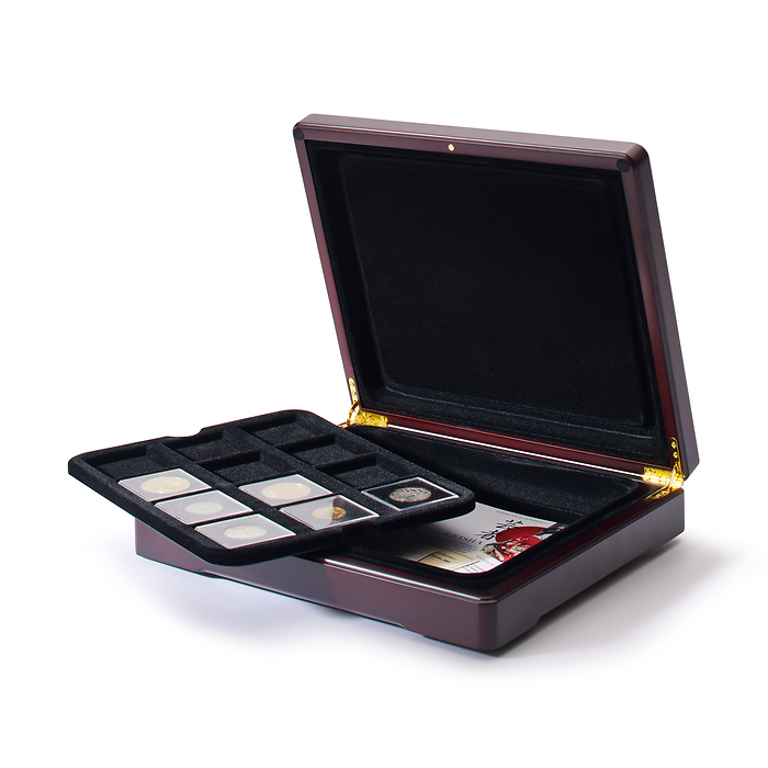 Mazzola Presentation case for up to 24 Quadrum coin capsules, black