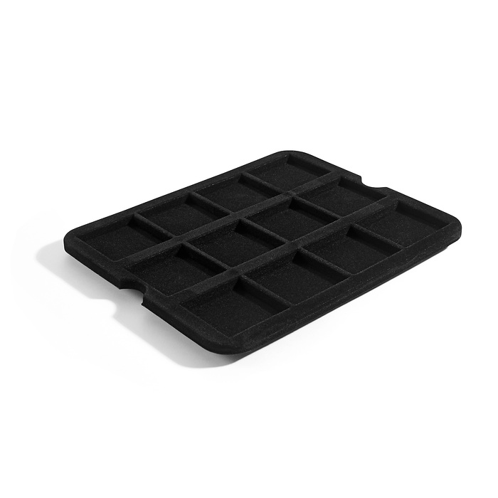 Mazzola tray for 12 Quadrum coin capsules, black