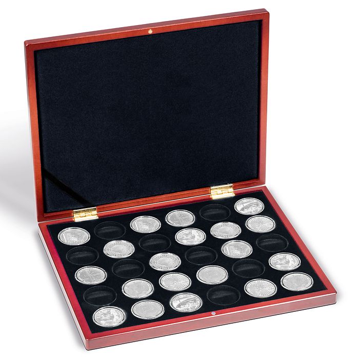 VOLTERRA UNO presentation case for 30 German 20-euro commemorative coins in capsules,black