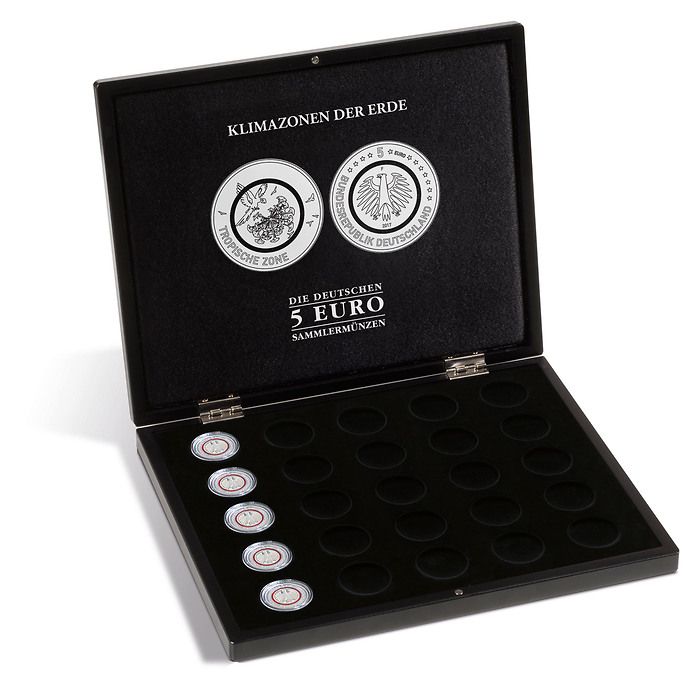 Presentation case for German 5-euro collector coins 'Earth's climatic zones' in capsules