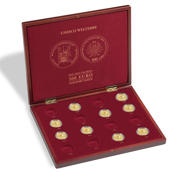 VOLTERRA presentation case for 16 German 100-euro gold coins “UNESCO” in original capsule