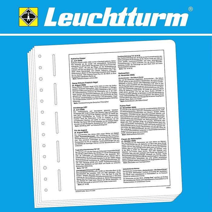 LIGHTHOUSE MEMO sheets Germany 2015-2019