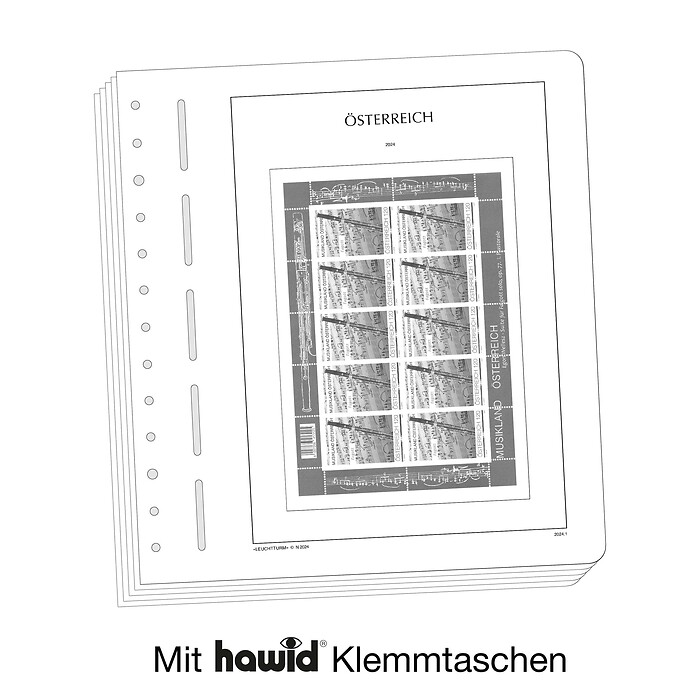 Lighthouse Illustrated album pages with stamp mounts Austria miniature sheet 2015-2019