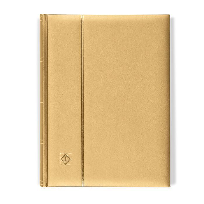 Stockbook COMFORT, Din A4, 64 chamois-colored pages, padded cover, gold