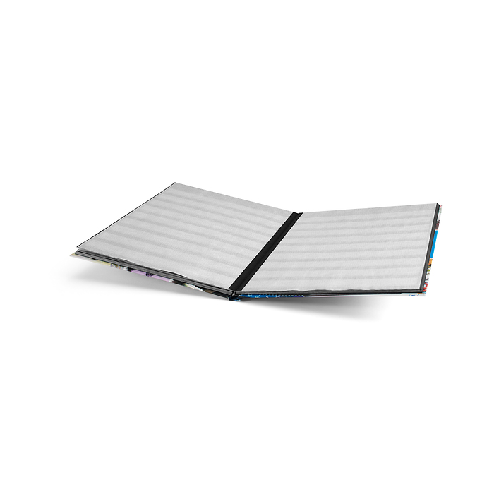 Stamps stockbook A4, 16 black  pages, non-padded, colored cover (blue banderole)