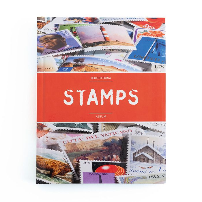 Stockbook STAMPS A5, 32 white pages, non-padded, colored cover (red banderole)