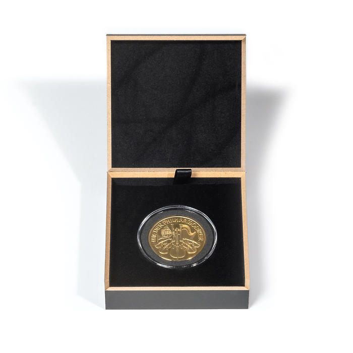 Luxor coin box for one coin in round coin capsule