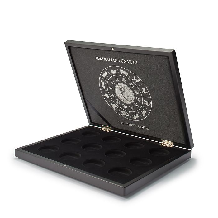 VOLTERRA presentation case for 12 “Lunar III” silver coins in capsules