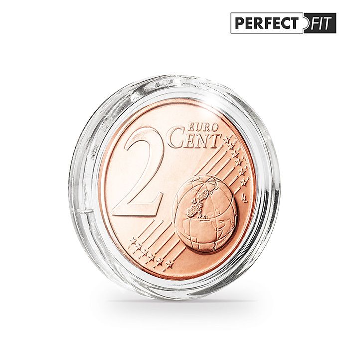 ULTRA coin capsules Perfect Fit for 2 Euro-Cent (18,75 mm),  pack of 10