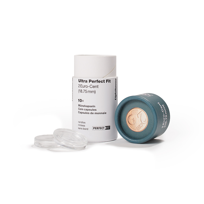 Ultra Perfect Fit coin capsules for 2 Euro-Cent (18,75 mm), pack of 10