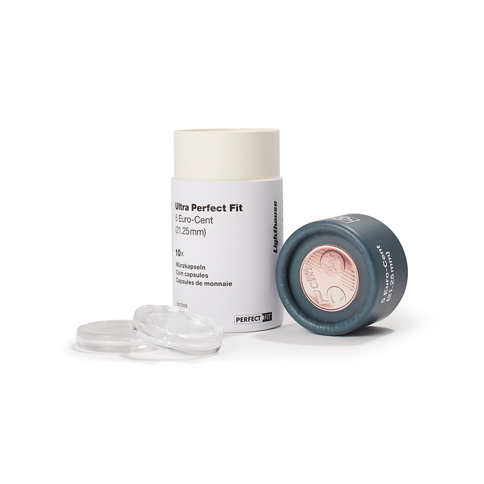 Ultra coin capsules Perfect Fit for 5 Euro-Cent (21,25 mm), pack of 10