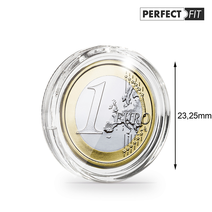 ULTRA coin capsules Perfect Fit for 1 Euro (23,25 mm), pack of 10