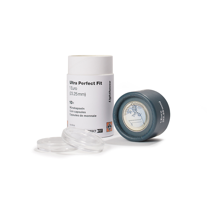 ULTRA coin capsules Perfect Fit for 1 Euro (23,25 mm), pack of 10