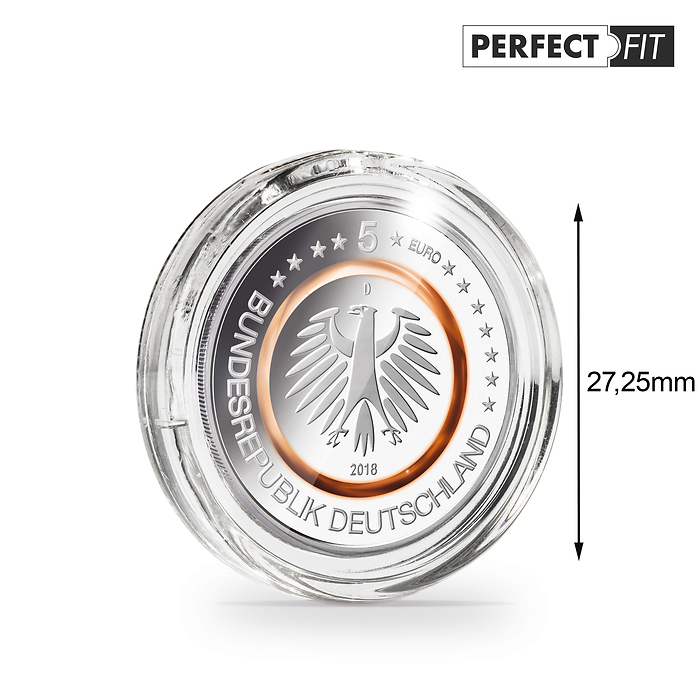 Ultra Perfect Fit coin capsules for german 5 Euro (27,25 mm), pack of 10