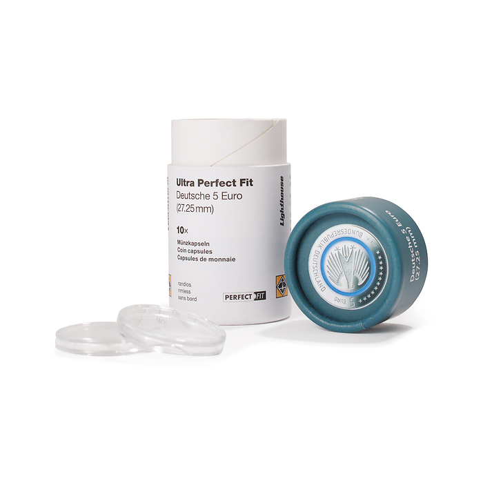 Ultra Perfect Fit coin capsules for german 5 Euro (27,25 mm), pack of 10