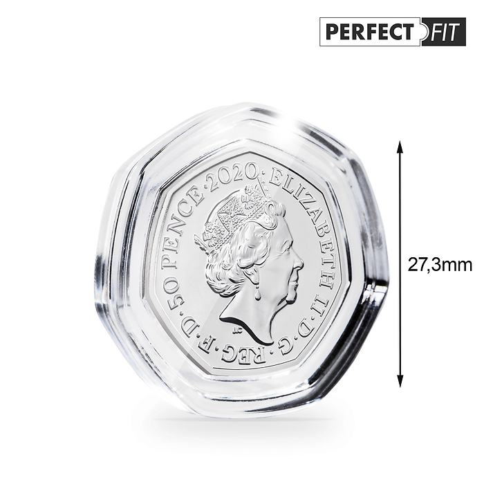 Ultra Perfect Fit coin capsules for 50 p (27,30 mm), pack of 10