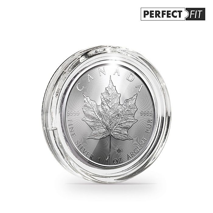 ULTRA coin capsules Perfect Fit for 1 oz. Maple Leaf Silver  (38,00 mm), pack of 10