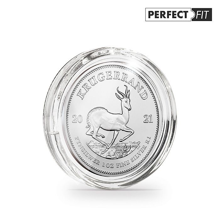 ULTRA coin capsules Perfect Fit for 1 oz. Silver 39 mm(e.g.Krugerrand, Britannia), pack 10