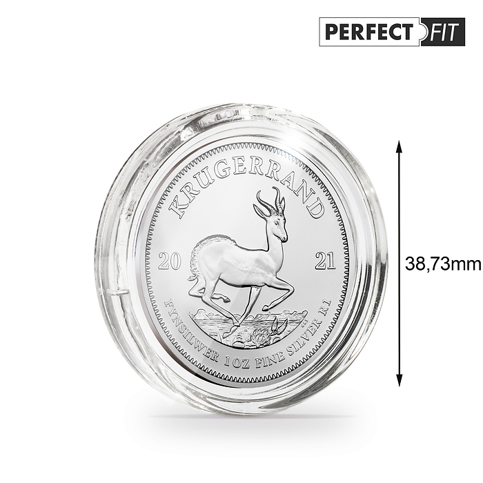 Ultra Perfect Fit coin capsules for 1 oz. Krugerrand silver (38.73 mm), pack of 10