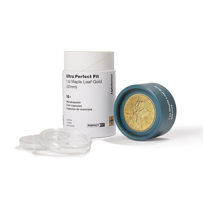 Ultra Perfect Fit coin capsules for 1 oz. Maple Leaf Gold (30,00 mm), pack of 10