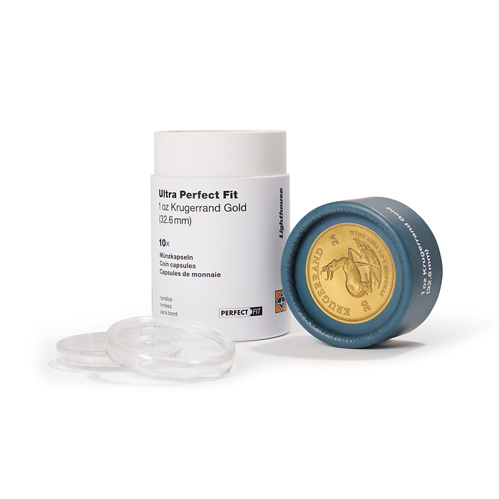 Ultra Perfect Fit coin capsules for 1 oz. Krugerrand Gold (32,60 mm), pack of 10