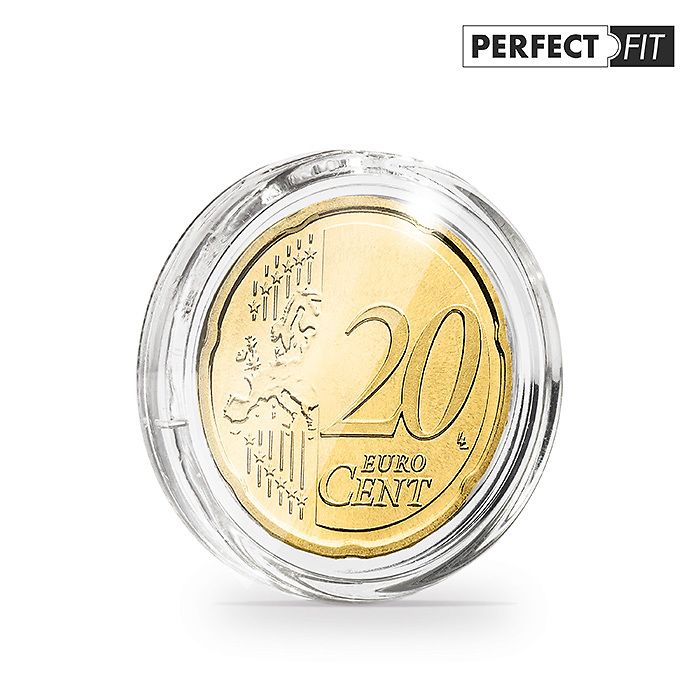 ULTRA coin capsules Perfect Fit for 20 Euro-Cent (22,25 mm), pack of 100