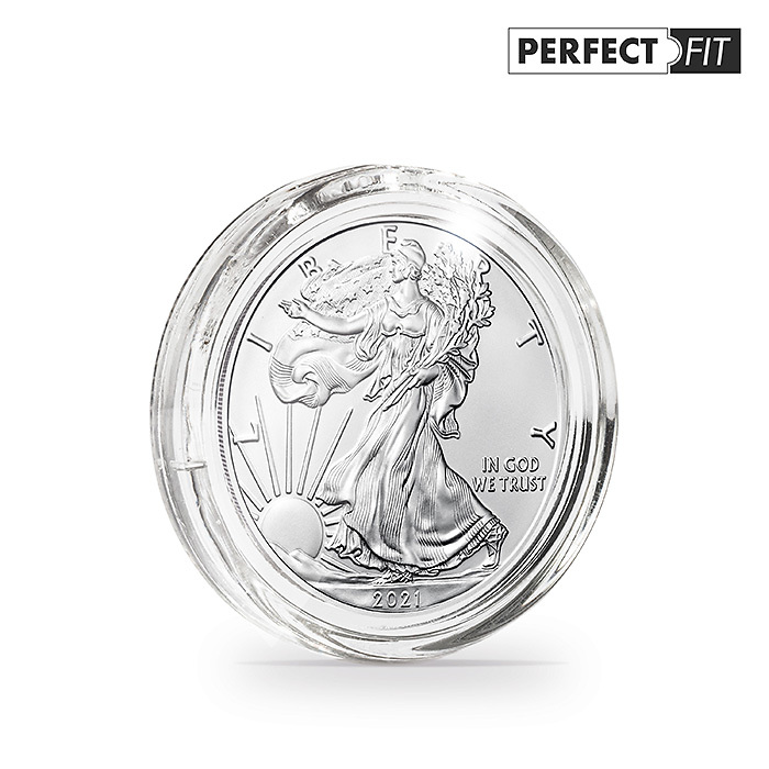 Ultra coin capsules Perfect Fit for 1 oz. Silver 40,6 mm(e.g.American Eagle), pack of 100