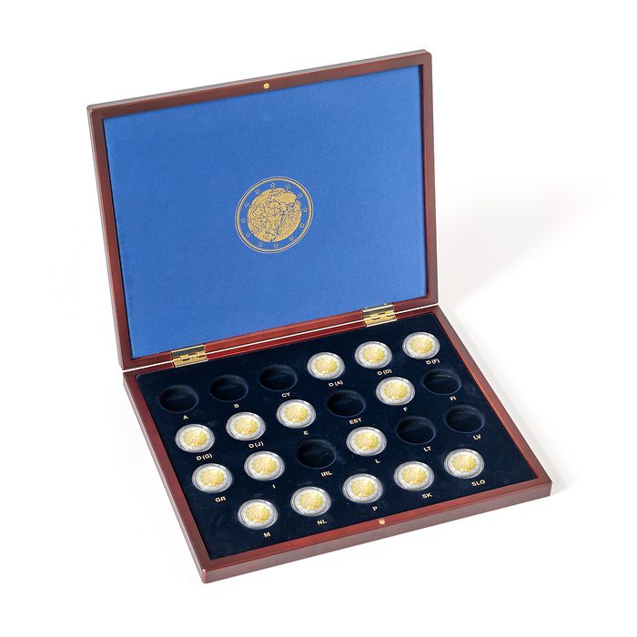 VOLTERRA UNO presentation case for 23 x 2 Euro coins Erasmus Programme