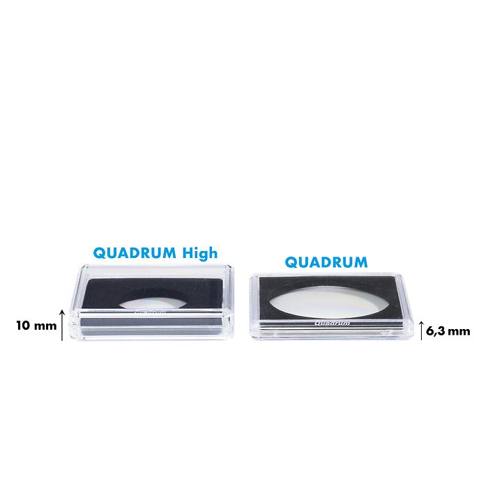 Square coin capsules QUADRUM High,inner diameter 15 mm per 50