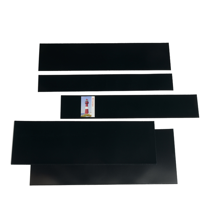 hawid assortment, 500 strips 217 x 26 - 160 mm, black backing film