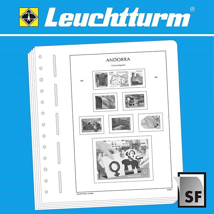 Lighthouse Illustrated album pages with stamp mounts Andorra Spanish 2020-2025