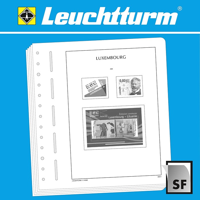 Lighthouse Illustrated album pages with stamp mounts Luxembourg 2020-2025