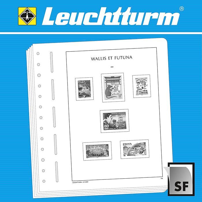 Lighthouse Illustrated album pages with stamp mounts Wallis & Futuna 2020-2025