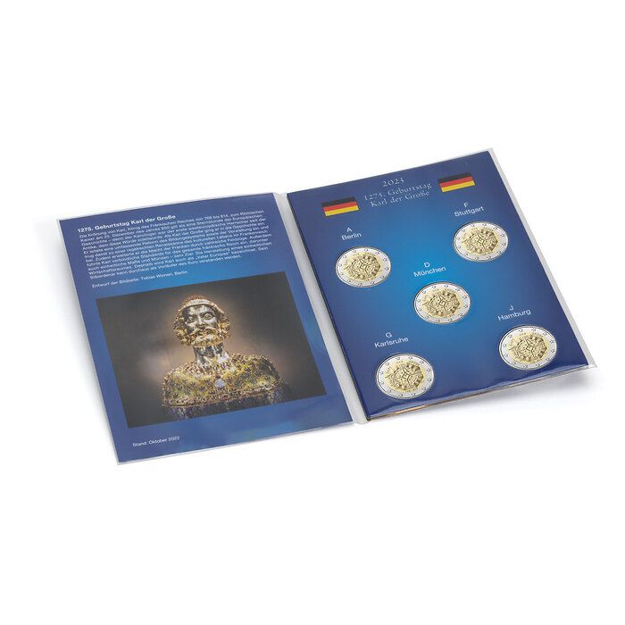 coin Card for German 2-Euro com. Coin «1275th birthday Charlemagne»(2023)