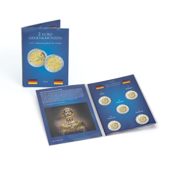 coin Card for German 2-Euro com. Coin «1275th birthday Charlemagne»(2023)
