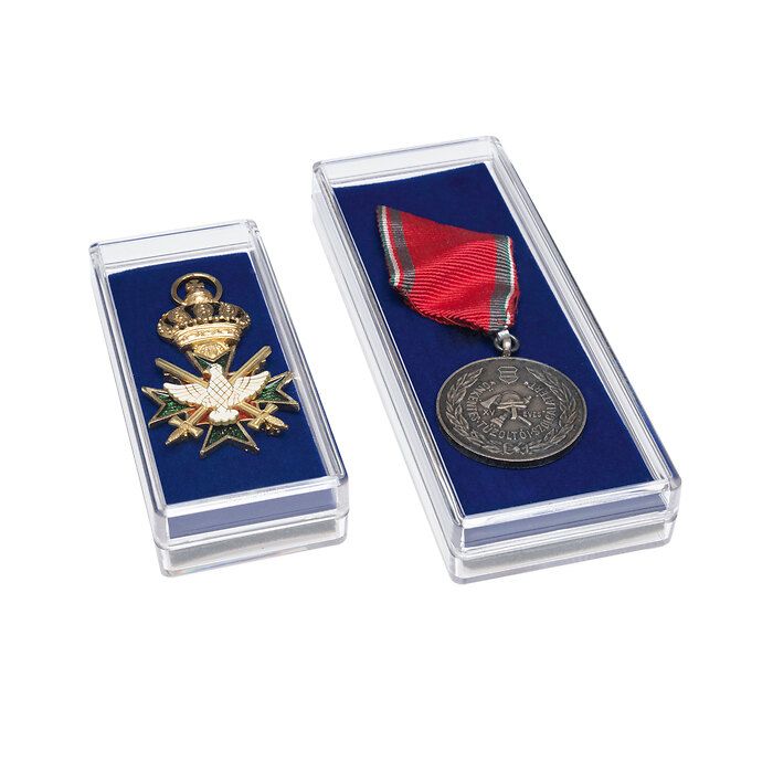 Capsule for medal L, 138 x 53 x 20 mm, blue, 5 pcs pack