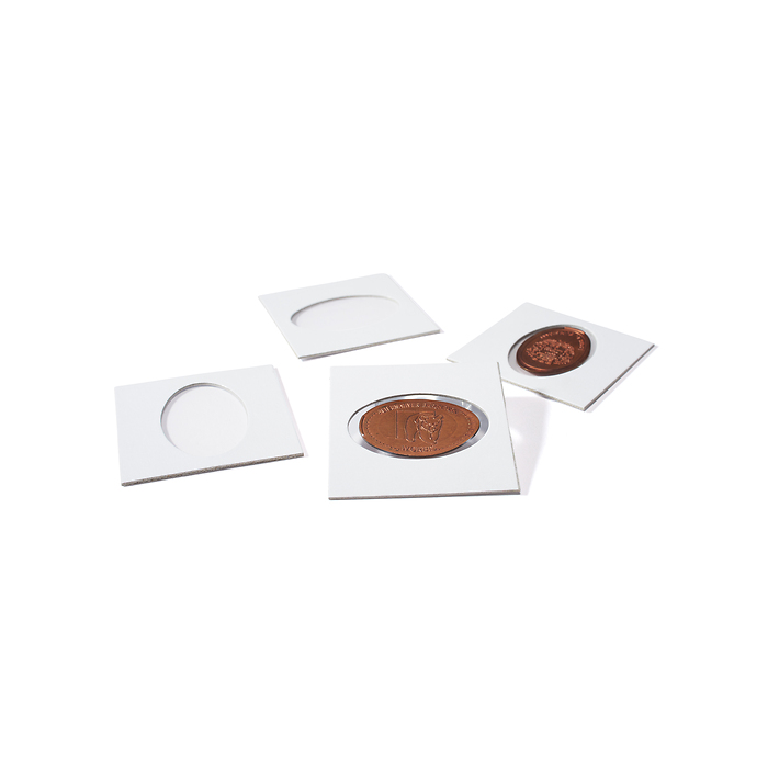 Matrix coin holders, white, for Pressed Pennies, self-adhesive, pack of 25