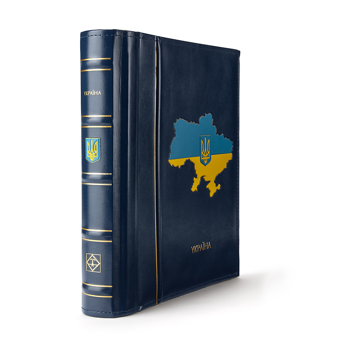 Turn-bar binder Perfect DP, classic design, 'Ukrajina' , incl. slipcase, blue